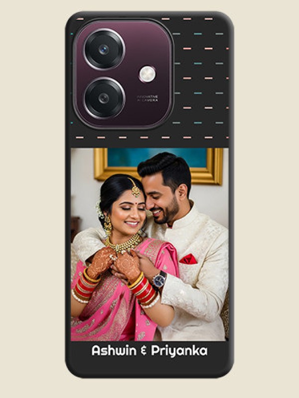 Custom Line Pattern Design with Text On Space Black Custom Soft Matte Mobile Back Cover - Oppo A3 5G