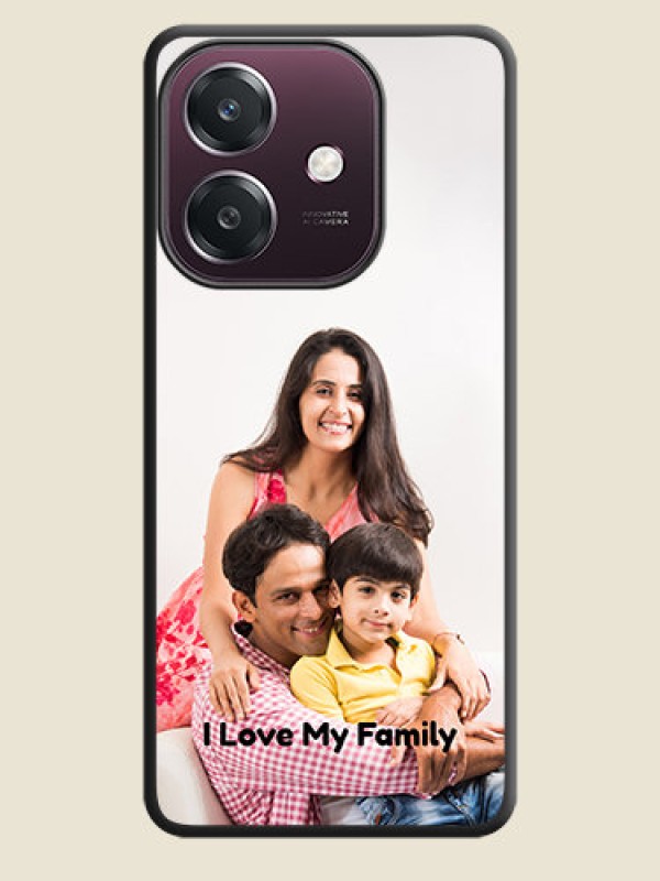 Custom Full Single Pic Upload With Text On Space Black Custom Soft Matte Mobile Back Cover - Oppo A3 5G