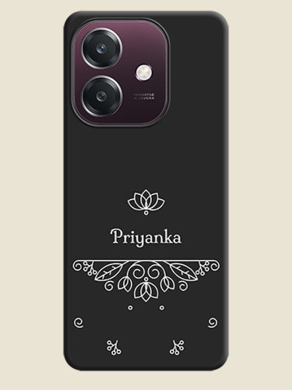 Custom Lotus Garden Custom Text On Space Black Custom Soft Matte Mobile Back Cover - Oppo A3 5G