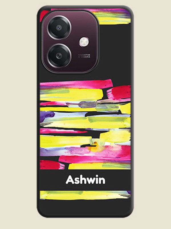 Custom Brush Coloured On Space Black Custom Soft Matte Mobile Back Cover - Oppo A3X 4G