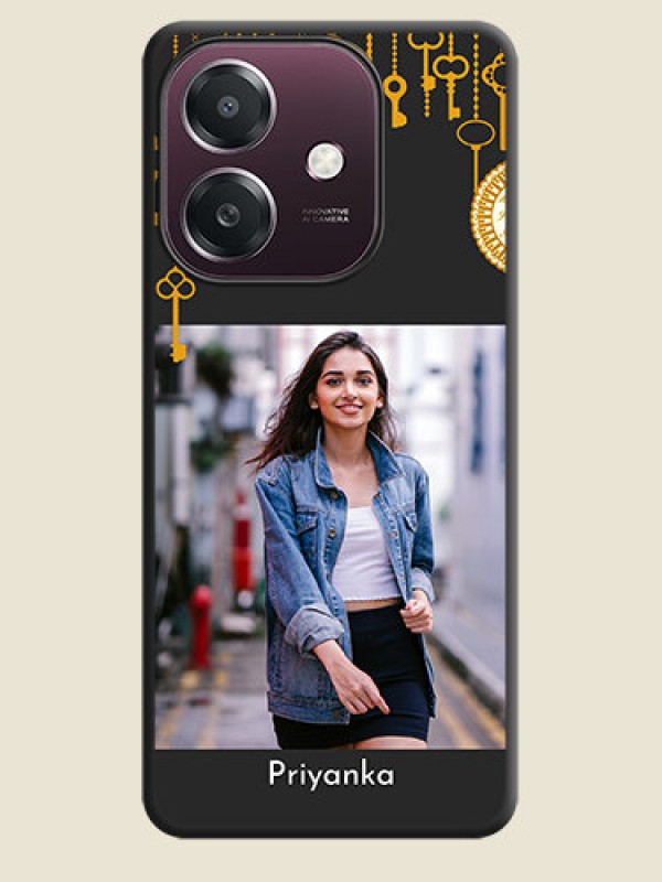 Custom Decorative Design with Text On Space Black Custom Soft Matte Mobile Back Cover - Oppo A3X 4G