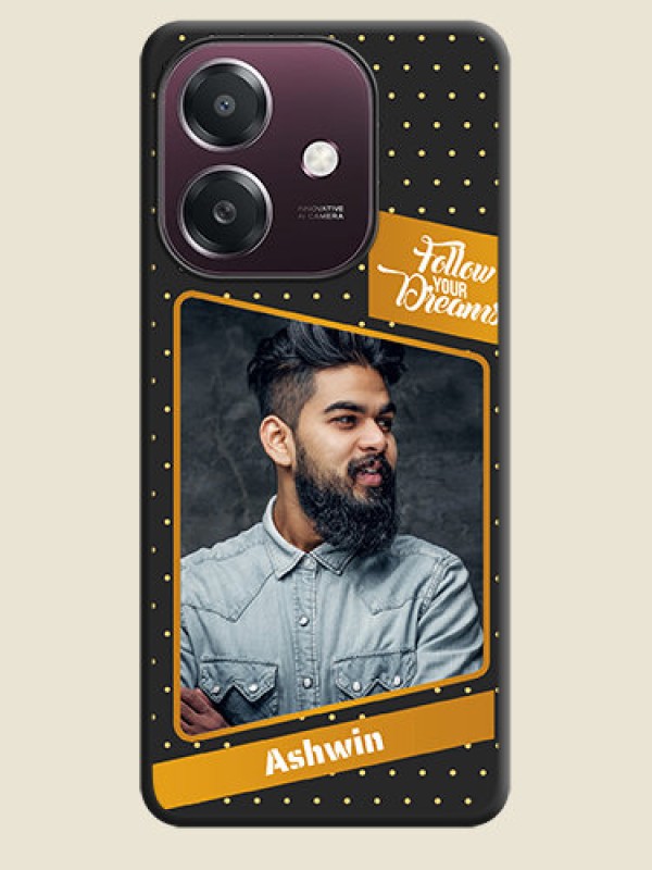 Custom Follow Your Dreams with White Dots On Space Black Custom Soft Matte Mobile Back Cover - Oppo A3X 4G