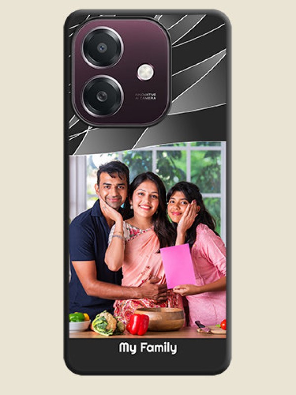 Custom Mixed Wave Lines on Photo On Space Black Custom Soft Matte Mobile Back Cover - Oppo A3X 4G