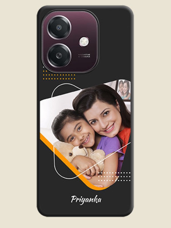 Custom Yellow Triangle on Photo On Space Black Custom Soft Matte Mobile Back Cover - Oppo A3X 4G