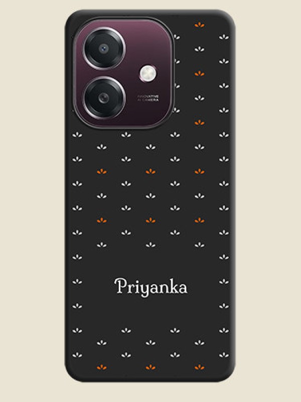 Custom Simple Pattern With Custom Text On Space Black Custom Soft Matte Mobile Back Cover - Oppo A3X 4G