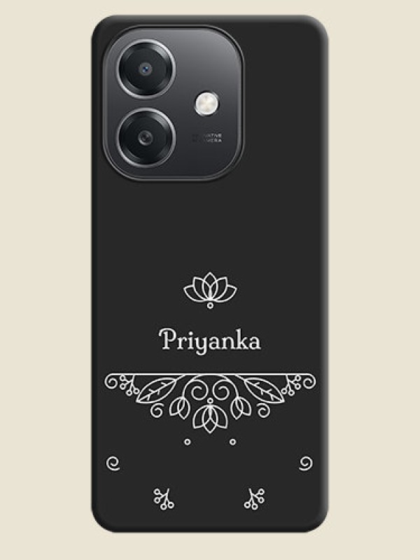 Custom Lotus Garden Custom Text On Space Black Custom Soft Matte Mobile Back Cover - Oppo A3X 5G