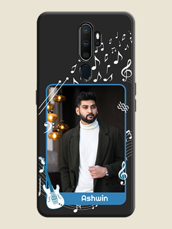 Custom Musical Theme Design with Text - Photo on Space Black Soft Matte Mobile Case - Oppo A5 2020