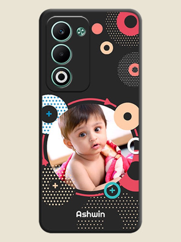Custom Multicoloured Round Image On Space Black Custom Soft Matte Mobile Back Cover - Oppo A5 5G