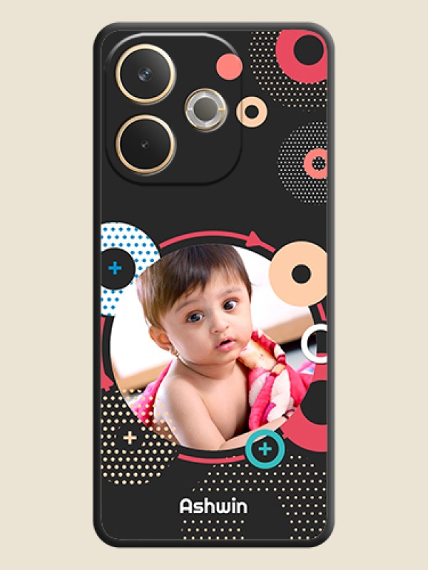 Custom Multicoloured Round Image On Space Black Custom Soft Matte Mobile Back Cover - Oppo A5 Pro 5G