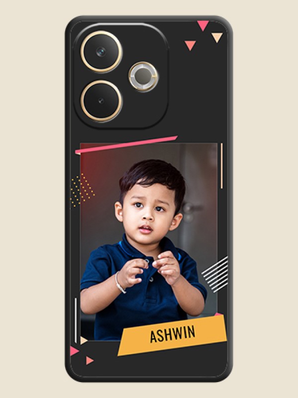 Custom Photo Frame with Triangle Small Dots on Photo On Space Black Custom Soft Matte Mobile Back Cover - Oppo A5 Pro 5G