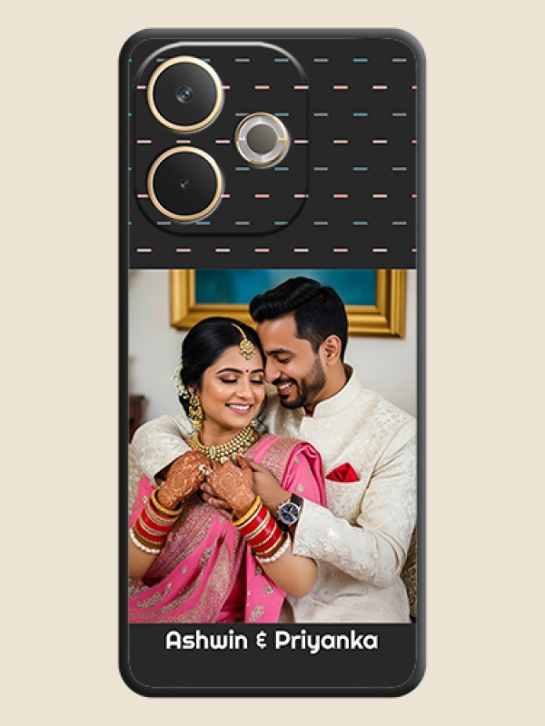 Custom Line Pattern Design with Text On Space Black Custom Soft Matte Mobile Back Cover - Oppo A5 Pro 5G