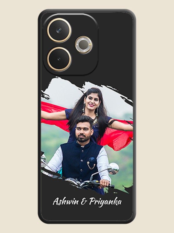 Custom Grunge Brush Strokes on Photo On Space Black Custom Soft Matte Mobile Back Cover - Oppo A5 Pro 5G