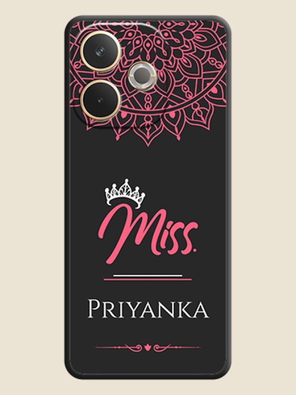 Custom Mrs Name with Floral Design On Space Black Custom Soft Matte Mobile Back Cover - Oppo A5 Pro 5G
