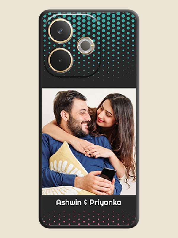 Custom Faded Dots with Grunge Photo Frame and Text On Space Black Custom Soft Matte Mobile Back Cover - Oppo A5 Pro 5G