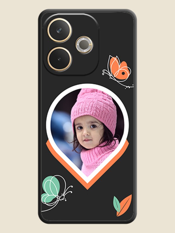 Custom Upload Pic With Simple Butterly Design On Space Black Custom Soft Matte Mobile Back Cover - Oppo A5 Pro 5G