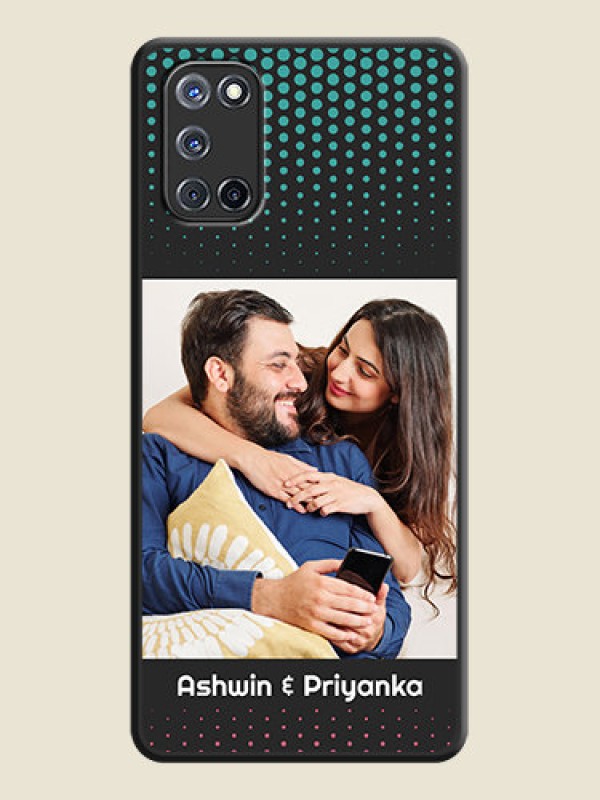 Custom Faded Dots with Grunge Photo Frame and Text on Space Black Custom Soft Matte Phone Cases - Oppo A52