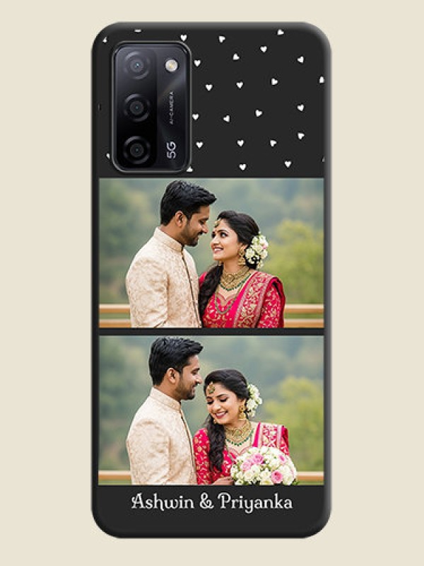 Custom Miniature Love Symbols with Name on Space Black Custom Soft Matte Back Cover - Oppo A53s 5G