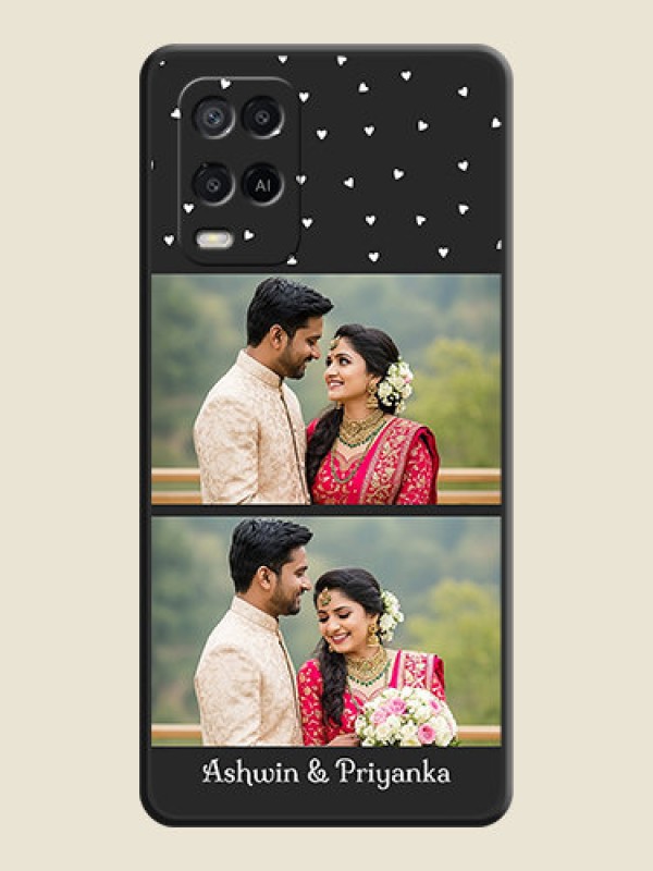 Custom Miniature Love Symbols with Name on Space Black Custom Soft Matte Back Cover - Oppo A54