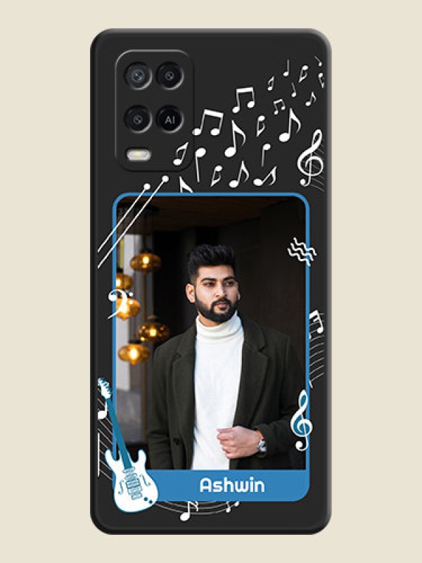 Custom Musical Theme Design with Text on Photo on Space Black Soft Matte Mobile Case - Oppo A54