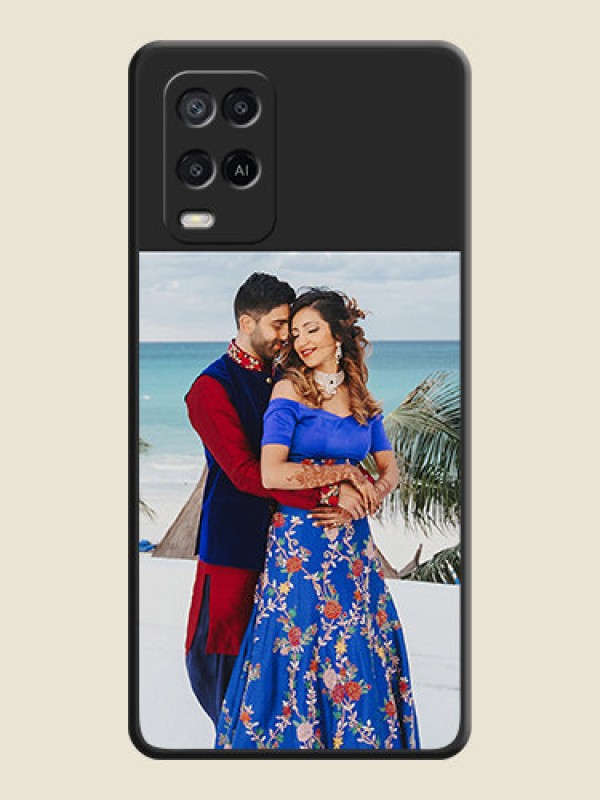 Custom Image Upload With Space Black Color On Custom Soft Matte Mobile Back Cover - Oppo A54