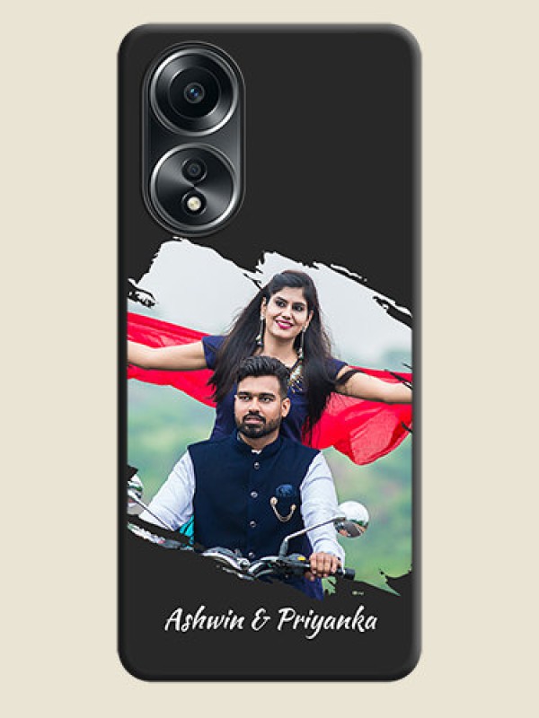 Custom Grunge Brush Strokes - Photo on Space Black Soft Matte Back Cover - Oppo A58