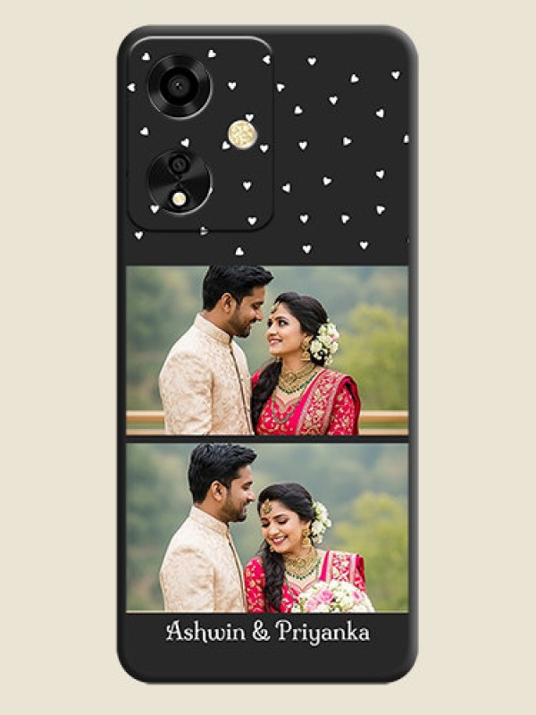 Custom Miniature Love Symbols with Name On Space Black Custom Soft Matte Mobile Back Cover - Oppo A59 5G