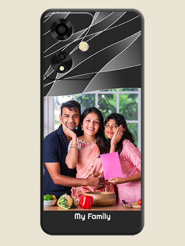 Custom Mixed Wave Lines on Photo On Space Black Custom Soft Matte Mobile Back Cover - Oppo A59 5G