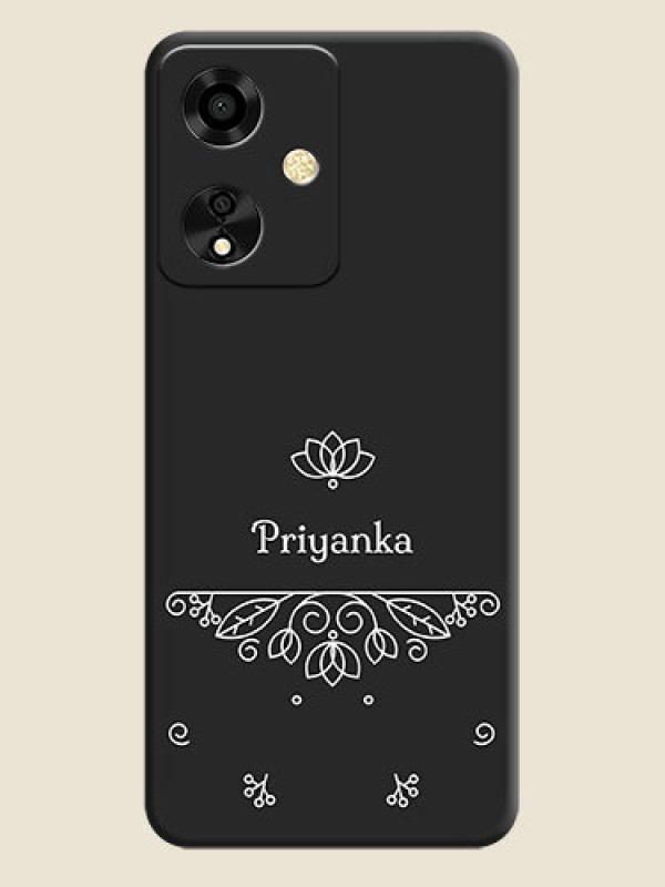 Custom Lotus Garden Custom Text On Space Black Custom Soft Matte Mobile Back Cover - Oppo A59 5G