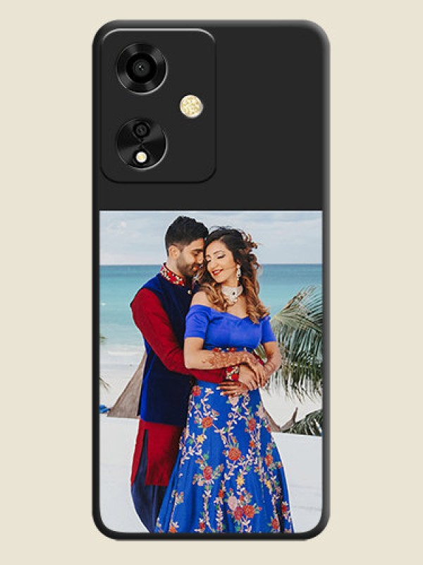 Custom Image Upload With Space Black Color On Custom Soft Matte Mobile Back Cover - Oppo A59 5G