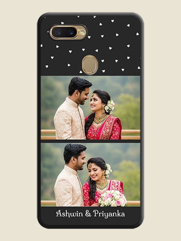Custom Miniature Love Symbols with Name on Space Black Custom Soft Matte Back Cover - Oppo A5s
