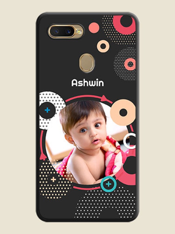 Custom Multicoloured Round Image on Personalised Space Black Soft Matte Cases - Oppo A5s