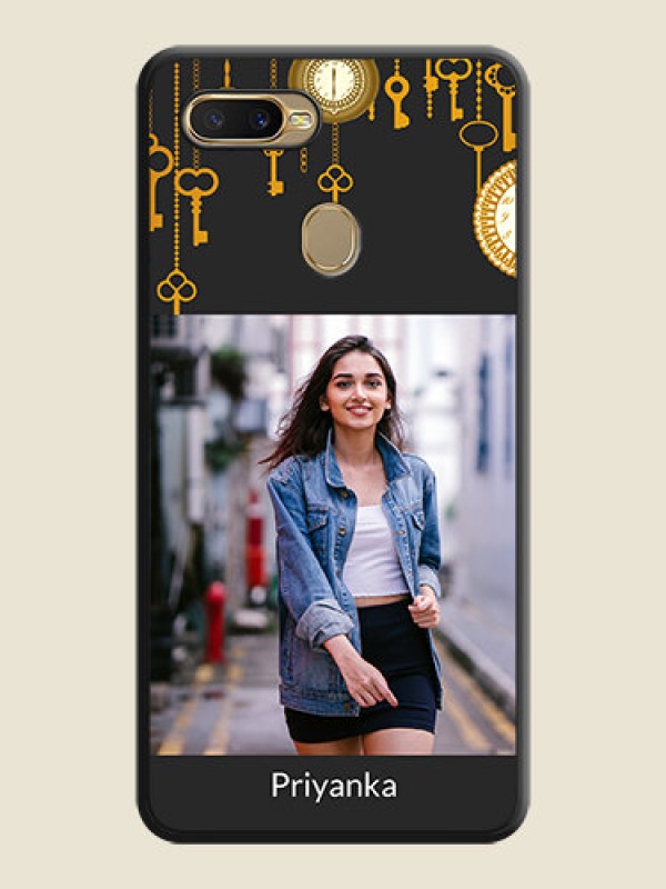 Custom Decorative Design with Text on Space Black Custom Soft Matte Back Cover - Oppo A5s