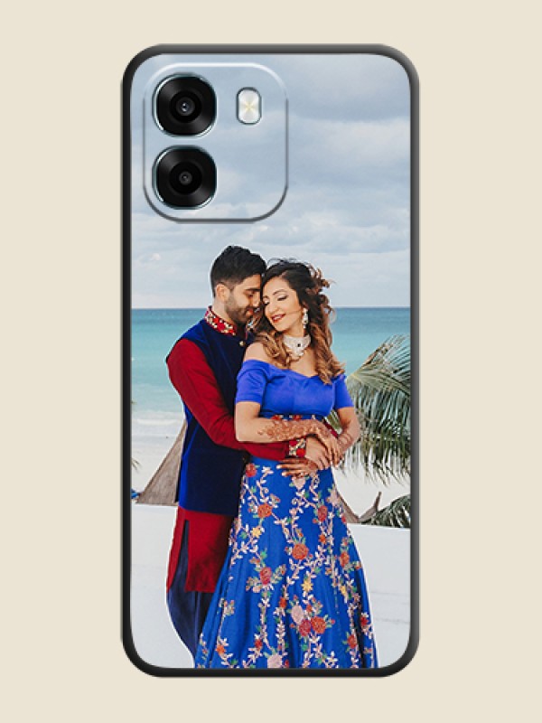 Custom Full Single Pic Upload On Space Black Custom Soft Matte Mobile Back Cover - Oppo A6 5G