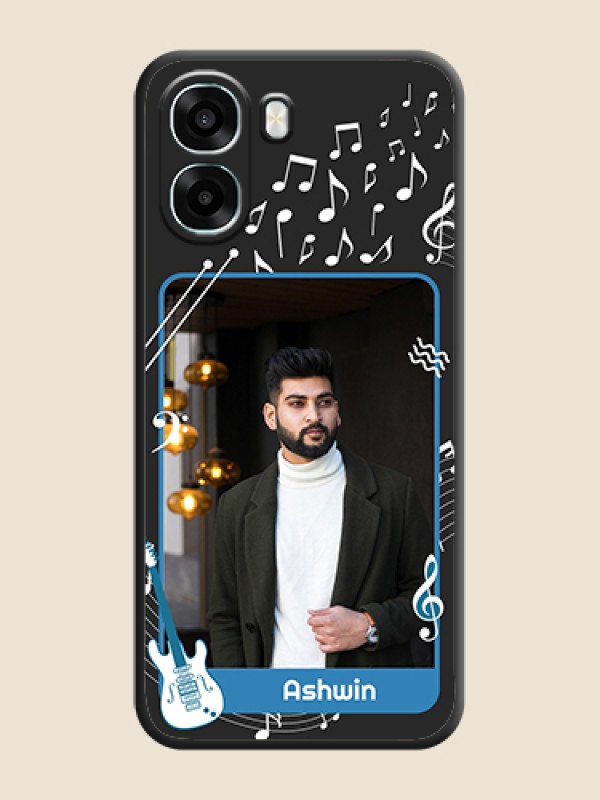 Custom Musical Theme Design with Text on Photo On Space Black Custom Soft Matte Mobile Back Cover - Oppo A6s 5G