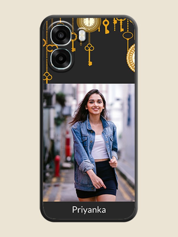 Custom Decorative Design with Text On Space Black Custom Soft Matte Mobile Back Cover - Oppo A6s 5G