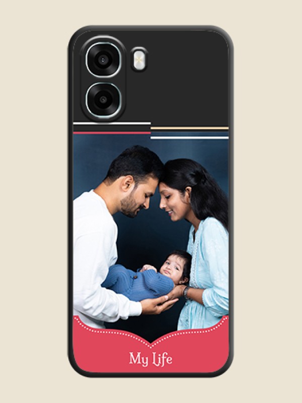 Custom Classic Plain Design with Name On Space Black Custom Soft Matte Mobile Back Cover - Oppo A6s 5G