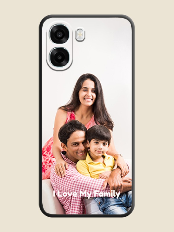 Custom Full Single Pic Upload With Text On Space Black Custom Soft Matte Mobile Back Cover - Oppo A6x 4G