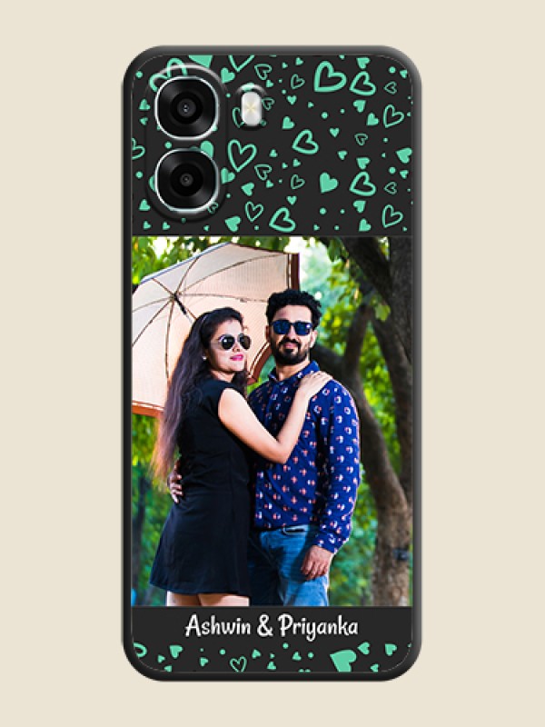 Custom Sea Green Indefinite Love Pattern on Photo On Space Black Custom Soft Matte Mobile Back Cover - Oppo A6x 5G