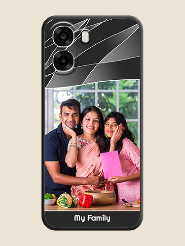 Custom Mixed Wave Lines on Photo On Space Black Custom Soft Matte Mobile Back Cover - Oppo A6x 5G