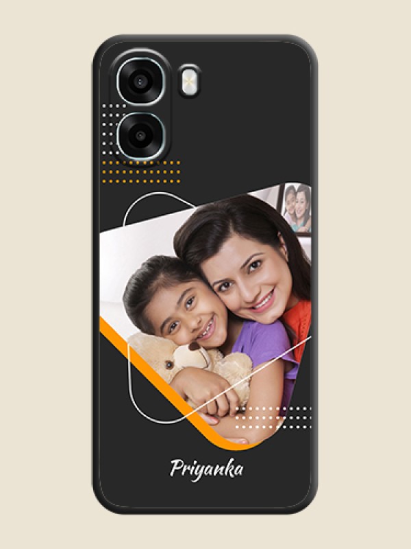 Custom Yellow Triangle on Photo On Space Black Custom Soft Matte Mobile Back Cover - Oppo A6x 5G