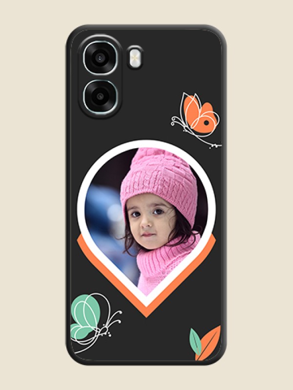 Custom Upload Pic With Simple Butterly Design On Space Black Custom Soft Matte Mobile Back Cover - Oppo A6x 5G