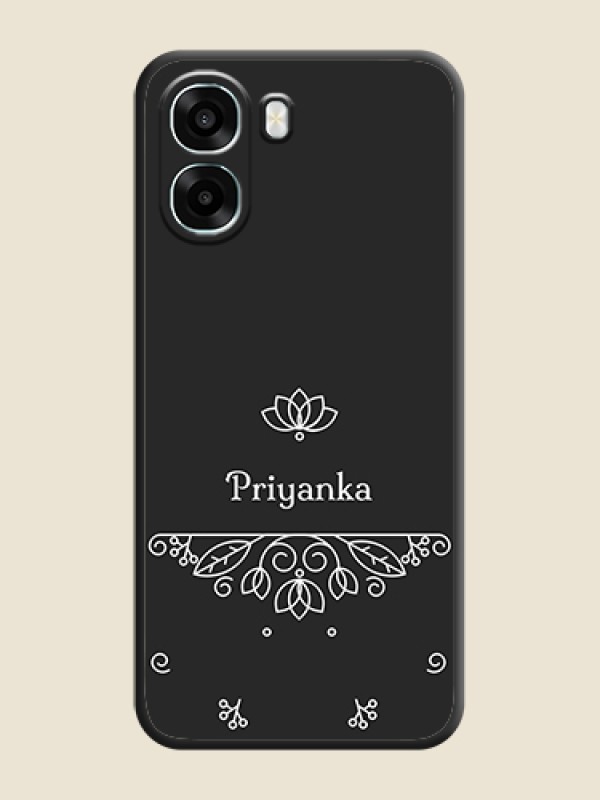 Custom Lotus Garden Custom Text On Space Black Custom Soft Matte Mobile Back Cover - Oppo A6x 5G