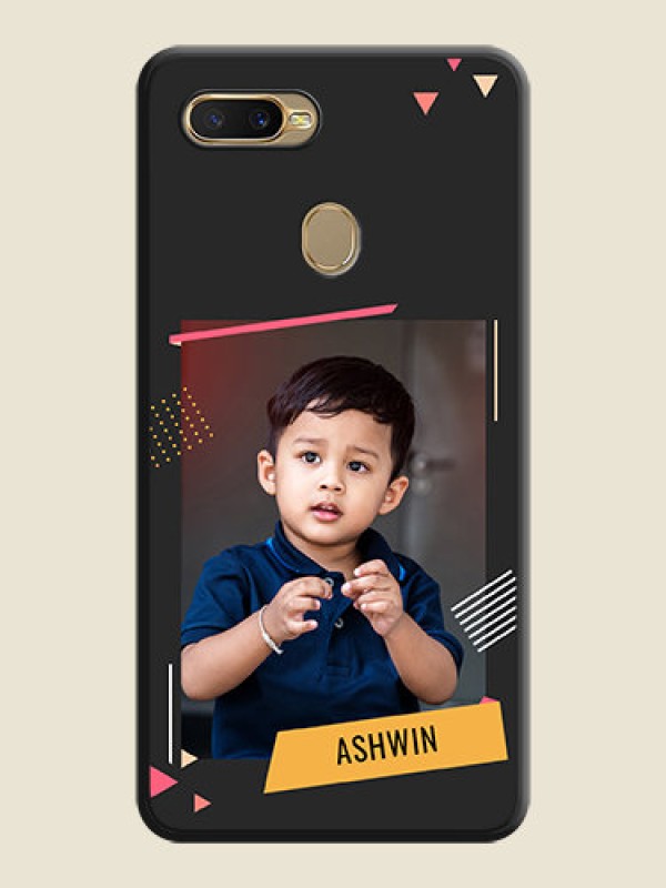 Custom Photo Frame with Triangle Small Dots on Photo on Space Black Soft Matte Back Cover - Oppo A7