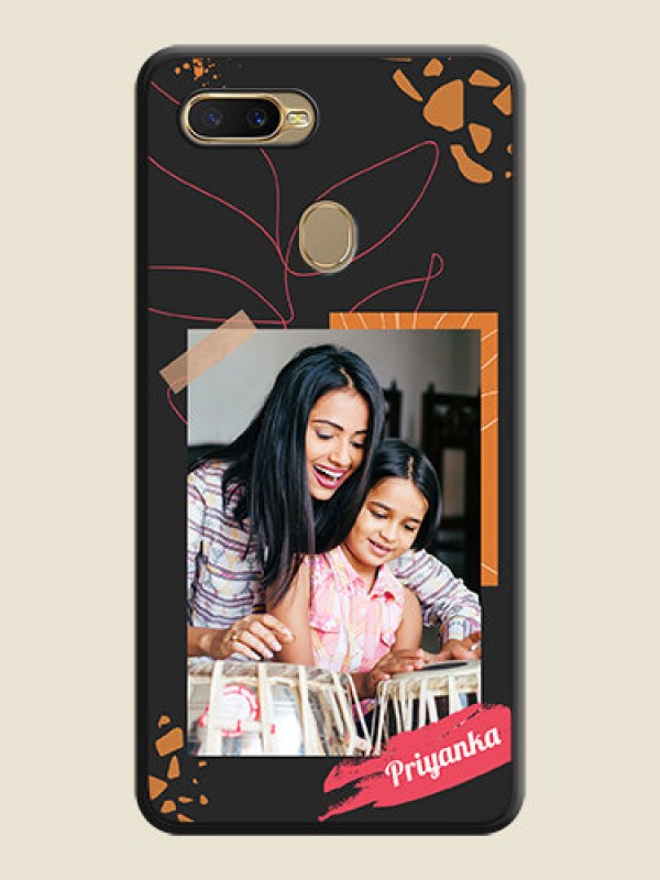 Custom Orange Photo Frame on Space Black Custom Soft Matte Phone Back Cover - Oppo A7