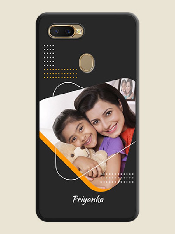 Custom Yellow Triangle on Photo on Space Black Soft Matte Phone Cover - Oppo A7