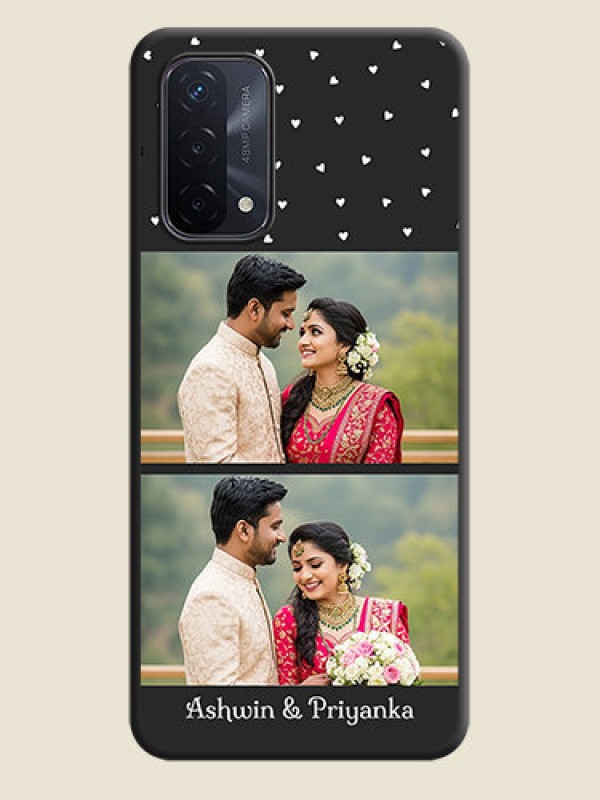 Custom Miniature Love Symbols with Name on Space Black Custom Soft Matte Back Cover - Oppo A74 5G
