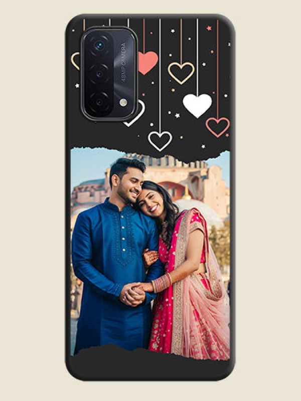 Custom Love Hangings with Splash Wave Picture on Space Black Custom Soft Matte Phone Back Cover - Oppo A74 5G
