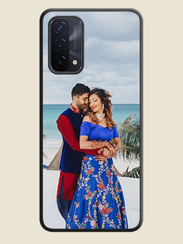 Custom Full Single Pic Upload On Space Black Personalized Soft Matte Phone Covers -Oppo A74 5G
