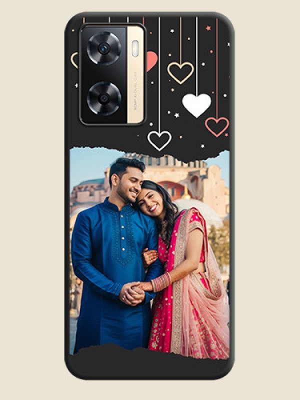 Custom Love Hangings with Splash Wave Picture on Space Black Custom Soft Matte Phone Back Cover - Oppo A77 4G