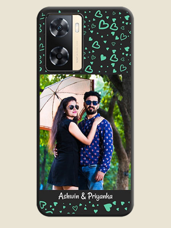 Custom Sea Green Indefinite Love Pattern on Photo on Space Black Soft Matte Mobile Cover - Oppo A77 4G